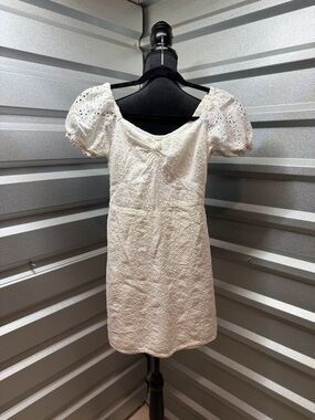 Hollister White Eyelet Puff-Sleeve Mini Dress